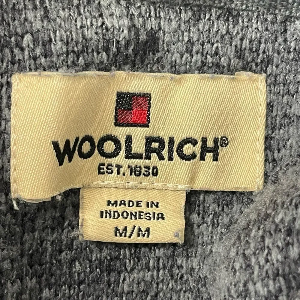Woolrich Sweater Adult Medium Gray Outdoor Pullover Quarter Zip Fishing Mens‎
